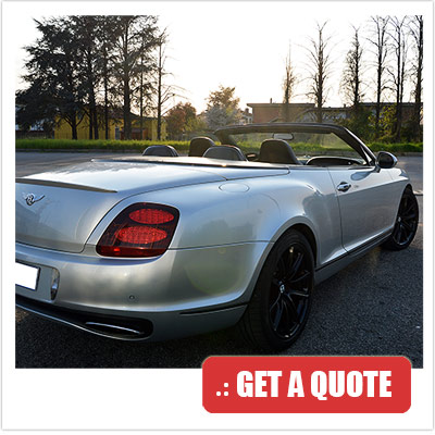 Bentley Continental Convertible for rent Italy front